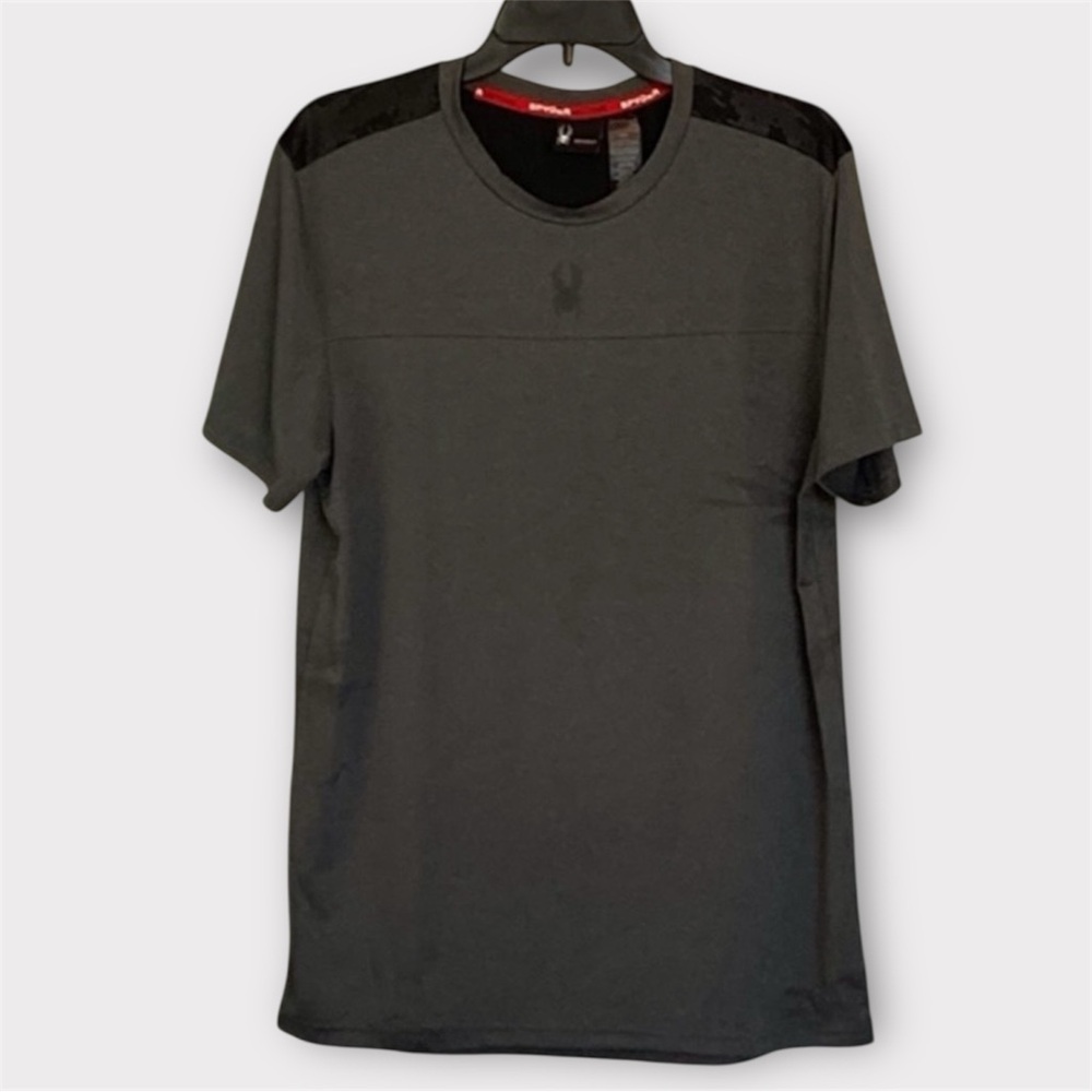 Spyder Men’s Tee Shirt Gray Medium Short Sleeve Crewneck EUC - Picture 2 of 10